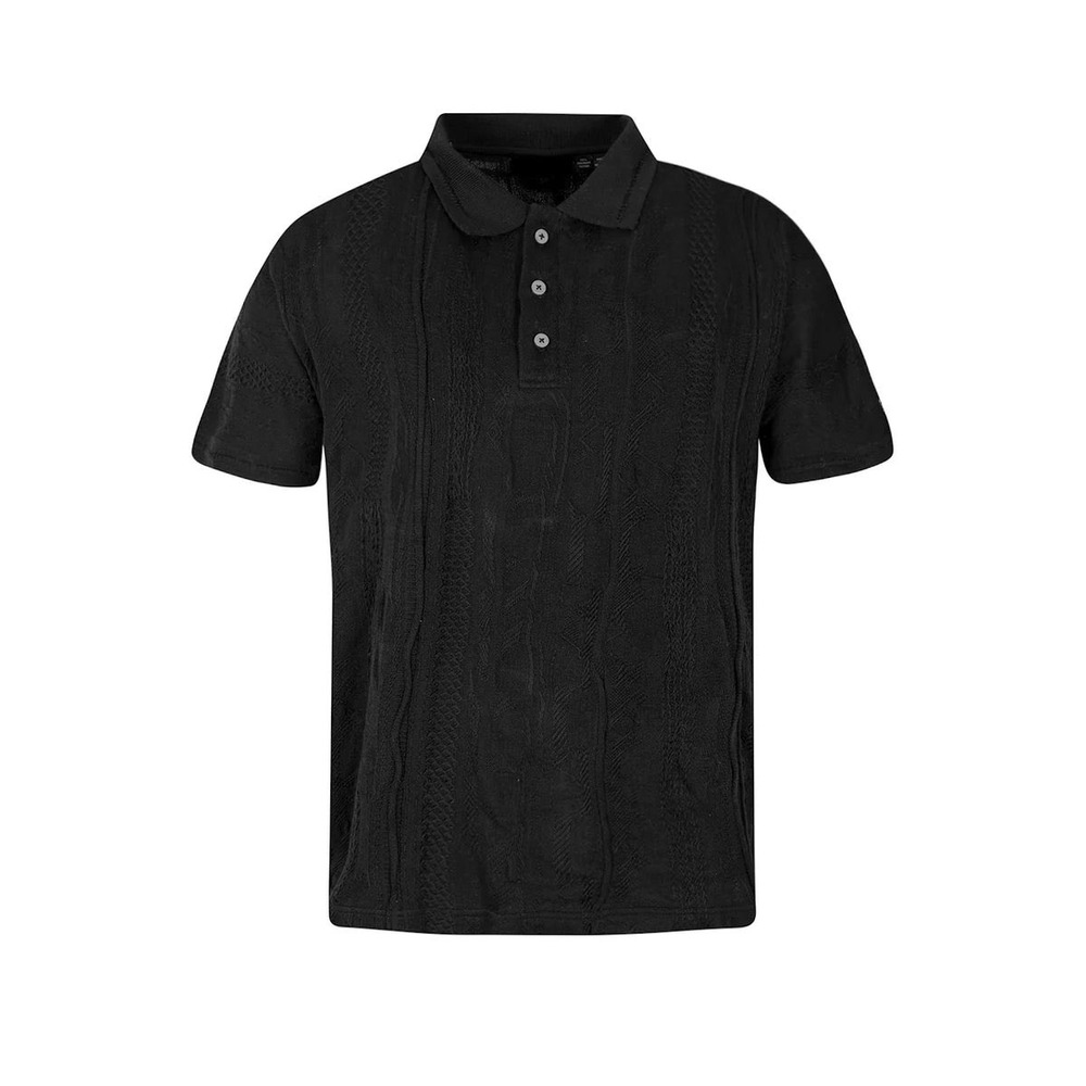 Coogi Australia Mens Solid Knit Polo Shirt CP26109 Dark‎ Plum 3D Cable Knit L